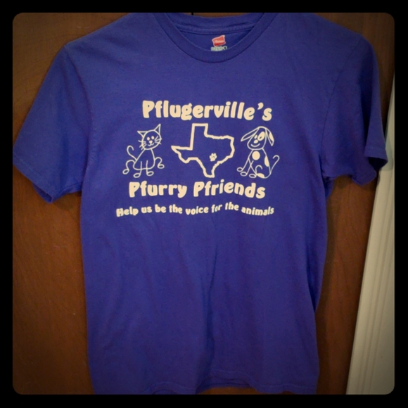 Hanes Tops - LAST CALL! Pflugerville Animal Shelter shirt, purple, size S